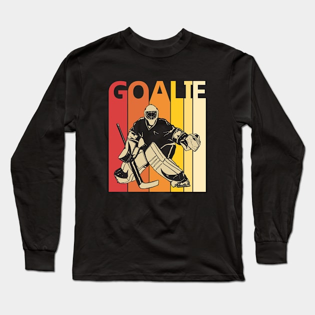 Vintage Hockey Goalie Long Sleeve T-Shirt by GWENT